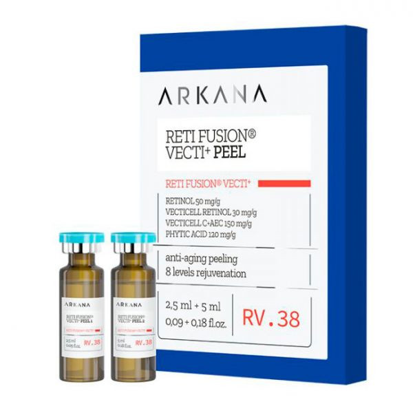Reti Fusion Vecti+ Peel - Пилинг с векторным ретинолом и инкапсулированными витаминами A,Е,С 2,5 мл+5мл, ARKANA